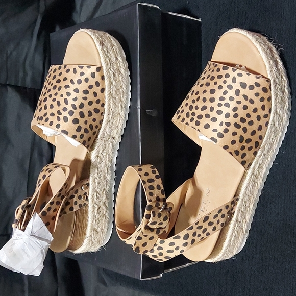 Queen George Trooper Leopard Platform Sandals "Various Sizes" - Picture 2 of 6